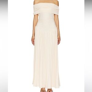 Lioness Off-Shoulder Cream Maxi Dress
